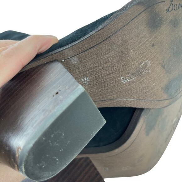 Sam Edelman Black Indigo Suede Leather Knee High Pointed Toe Boot Size 8.5 - Picture 15 of 16